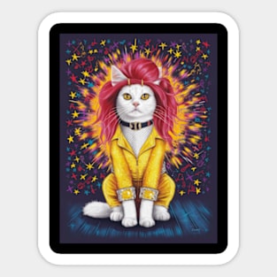 Ziggy Stardust Cat Sticker